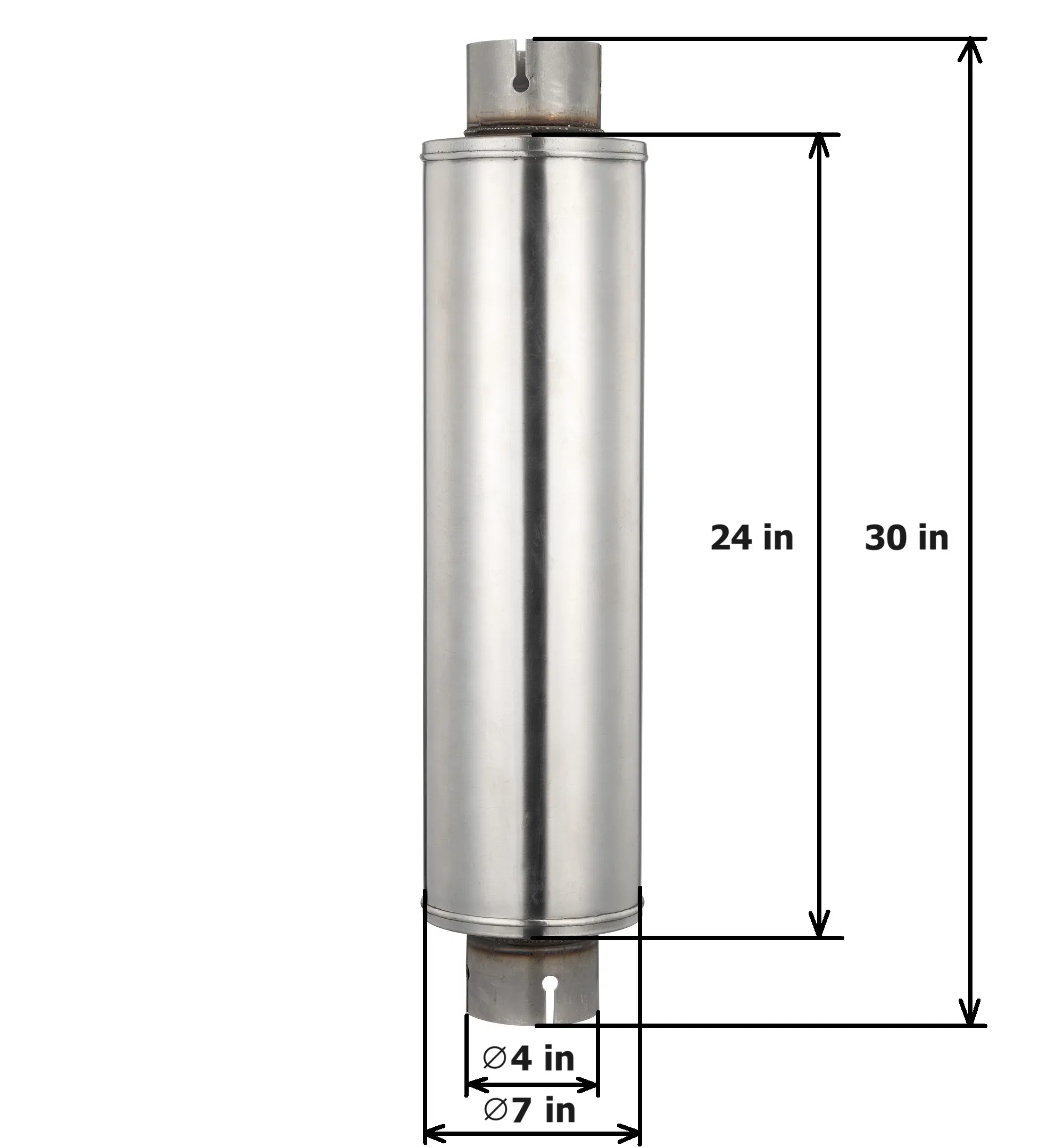 Глушитель универсальный стальной 4" вход/выход по центру
