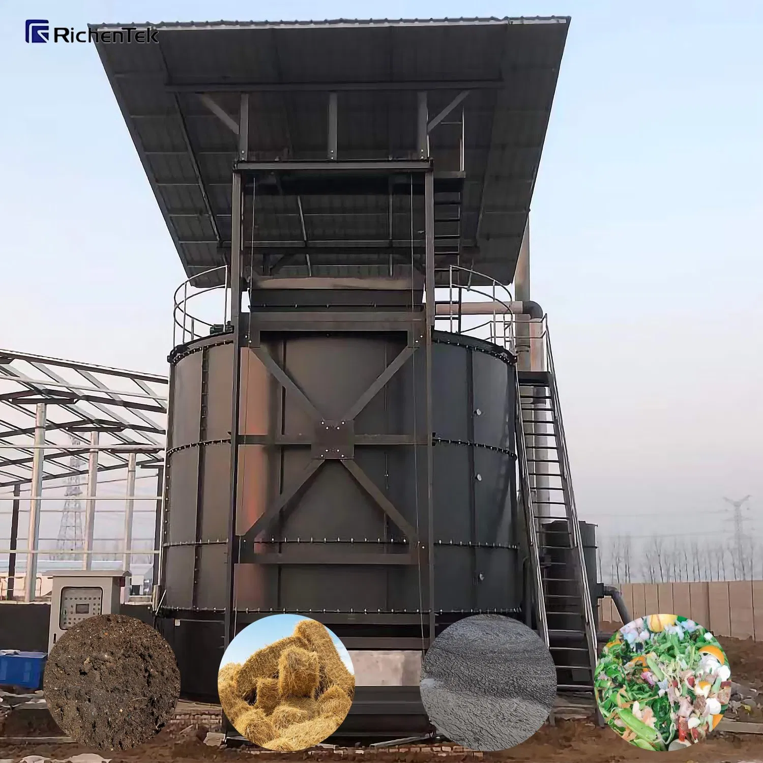 Вертикальный ферментационный танк 120 м³ для компоста