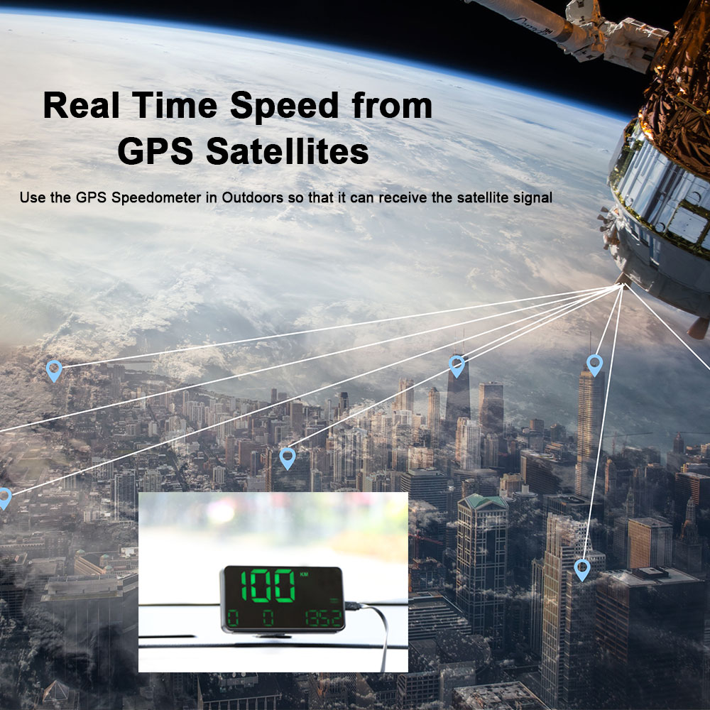 C90 HUD универсальный GPS-спидометр с дисплеем на лобовое стекло и сигнализацией превышения скорости
