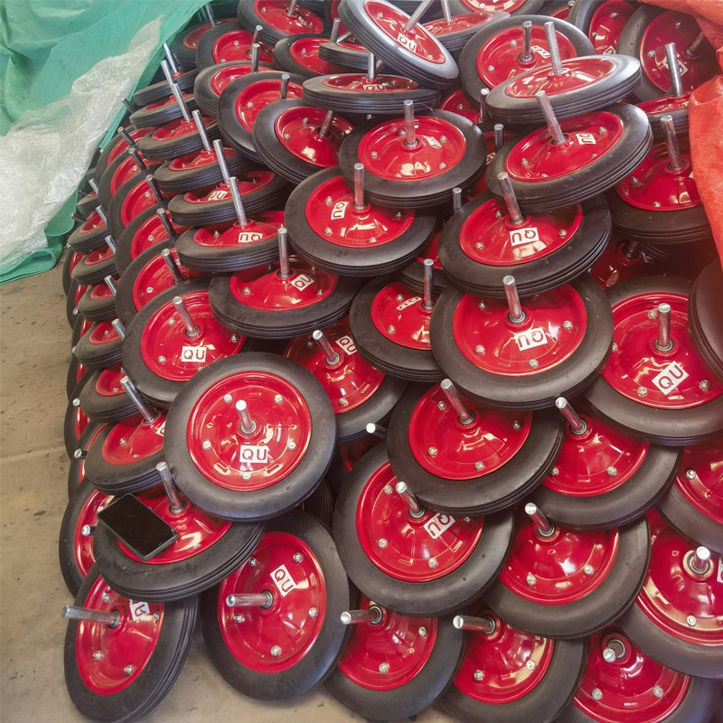 Hautine Solid Rubber Wheel, 5 Bplts in The Rim, with Axle