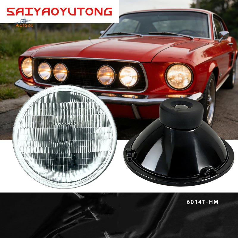 Best Price 7 Inch Black Metal Housing LED Headlight H4 Bulb 6014 Hi/Low Beam 24V Voltage Semi-Sealed Beam New Condition