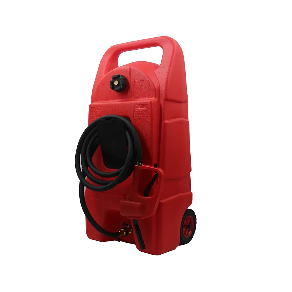 57-liter Wheeled Fuel tank with Pump for diesel and Transportation Equipment, Portable Plastic Fuel Container