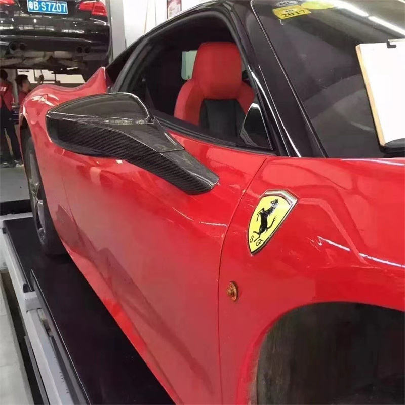 OEM Style Dry Carbon Fiber Mirror Covers for Ferrari F8 High Quality Body Kit Side Mirrors New Condition Upgrade Parts