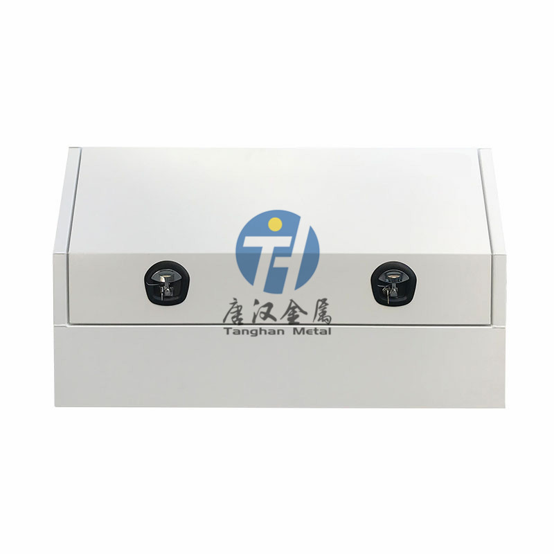 2 Drawers 1400*600*820 Aluminum Flat Alloy Plate Pick Truck Bed Storage Toolbox with Waterproof Whale Tail Locks for Ute in White Color Powdercoated.