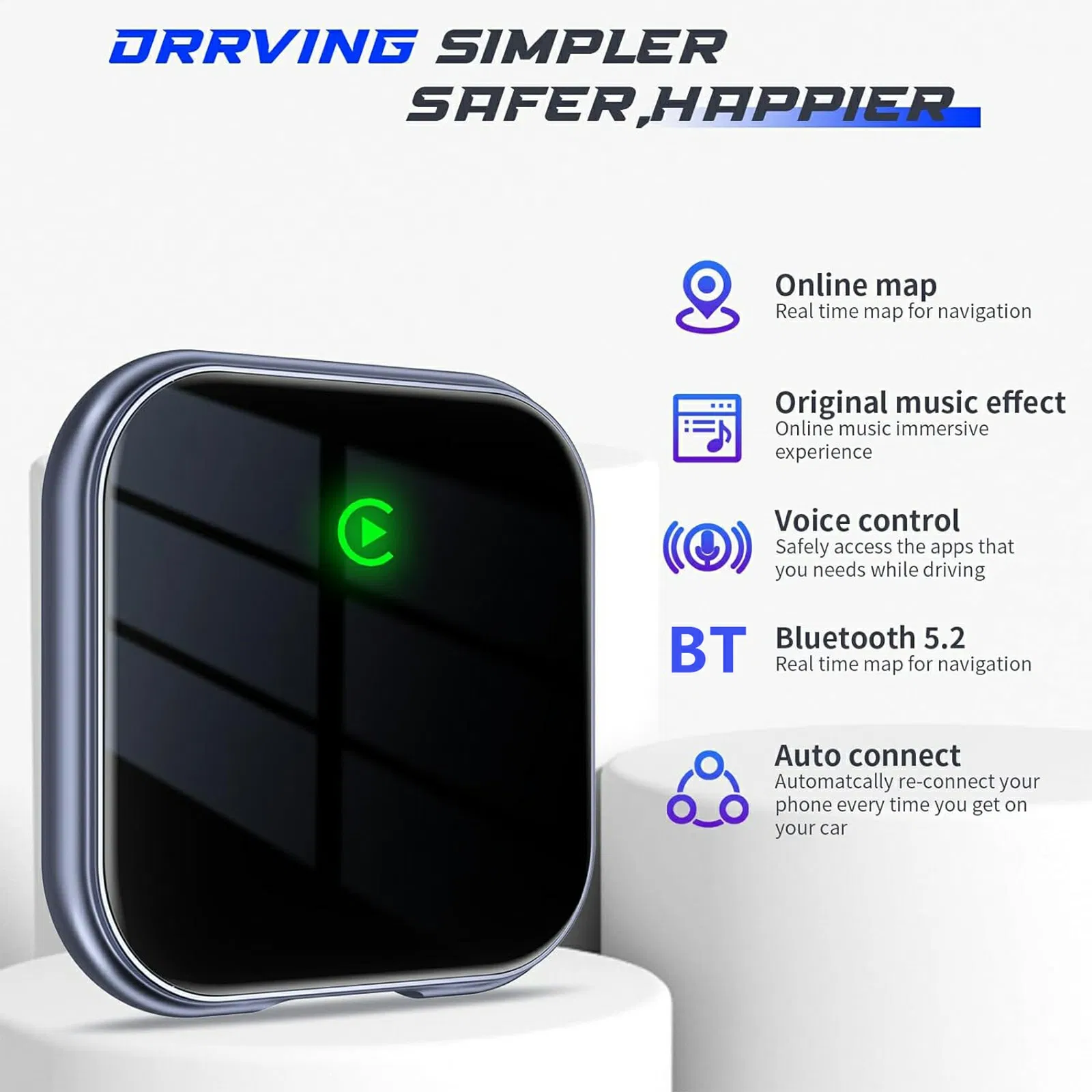 Адаптер By963 для CarPlay: WiFi и Bluetooth