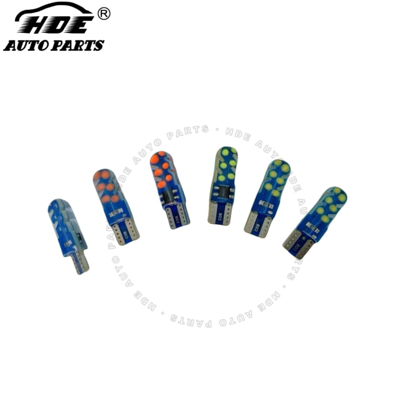 Светодиодная лампа T10 COB для авто, разноцветная