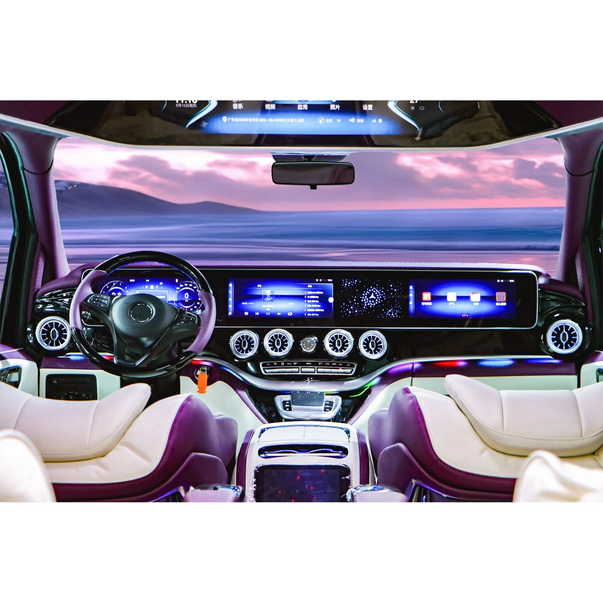 Luxury Three-Screen Full LCD Dashboard Car Auto Partfor Vito 2016-2023