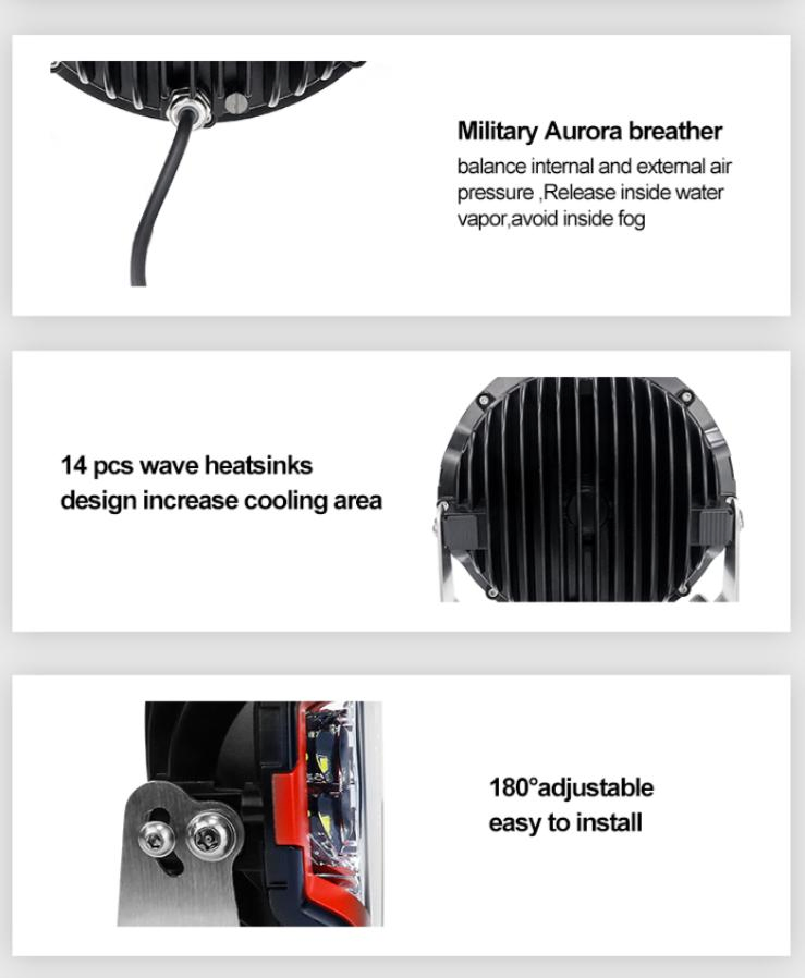 Круглые светодиодные фары Aurora 9 дюймов, 205W