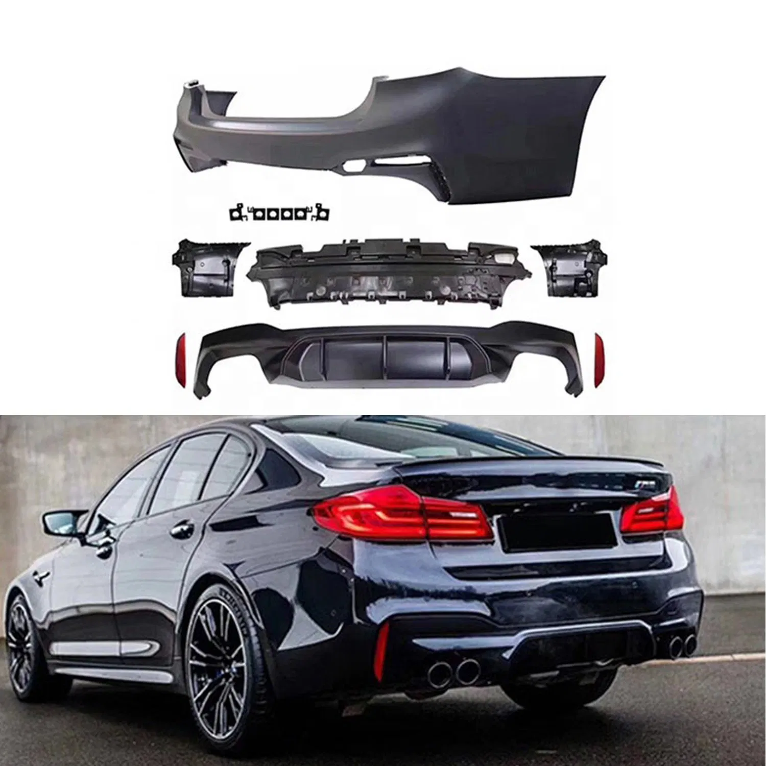 Hot Sale Wide Body Kit Old to New for BMW 5 Series G30/G38 Modified M5 F90 Lci Front Bumper with Grille