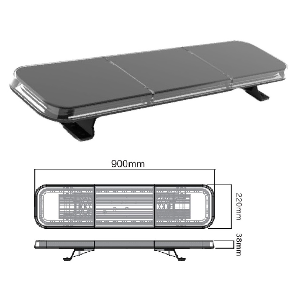 Светодиодная сигнальная балка R65 0.9м с беспроводным пультом
