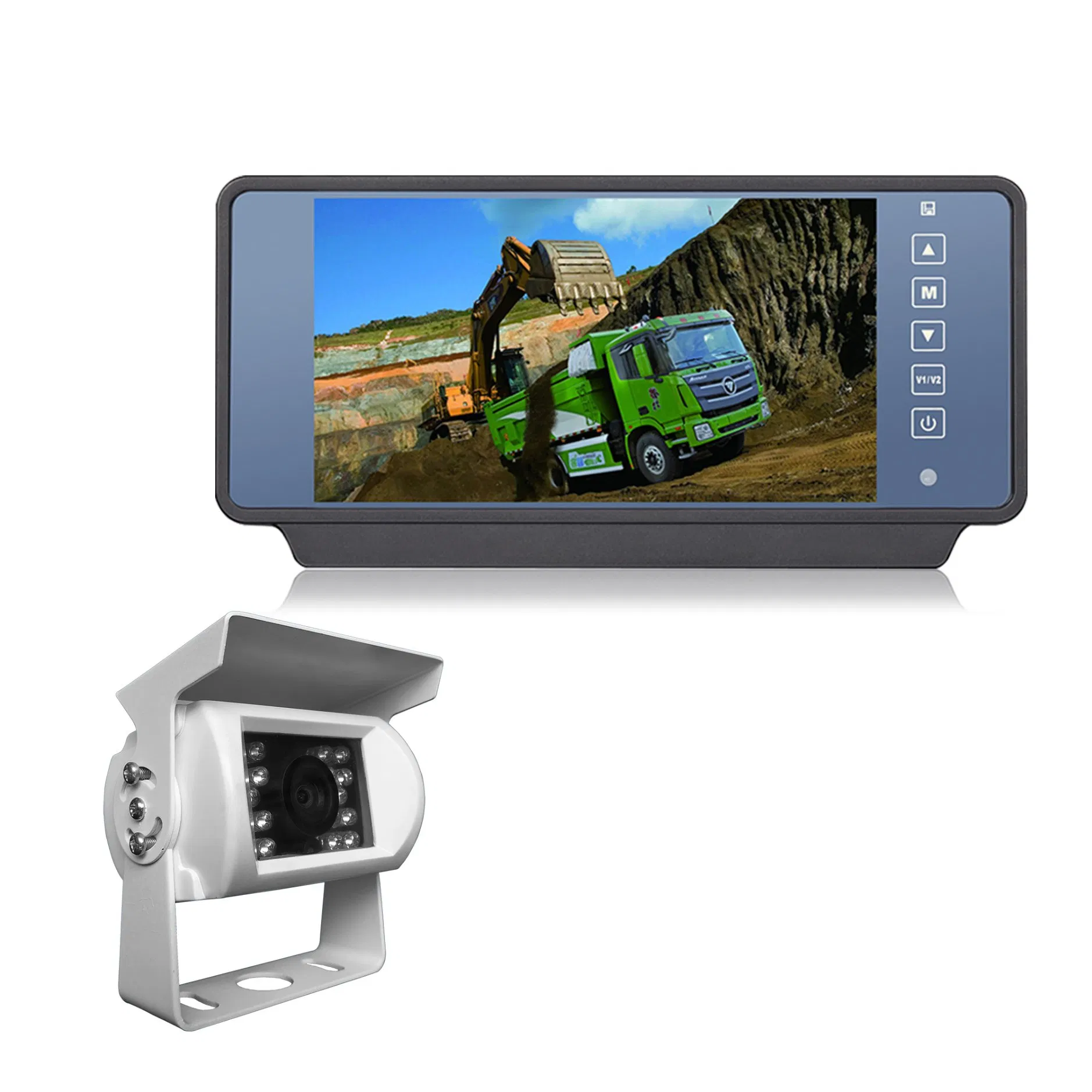 7 Inch Quad Rear View Mirror Camera System with Heavy Duty Camera