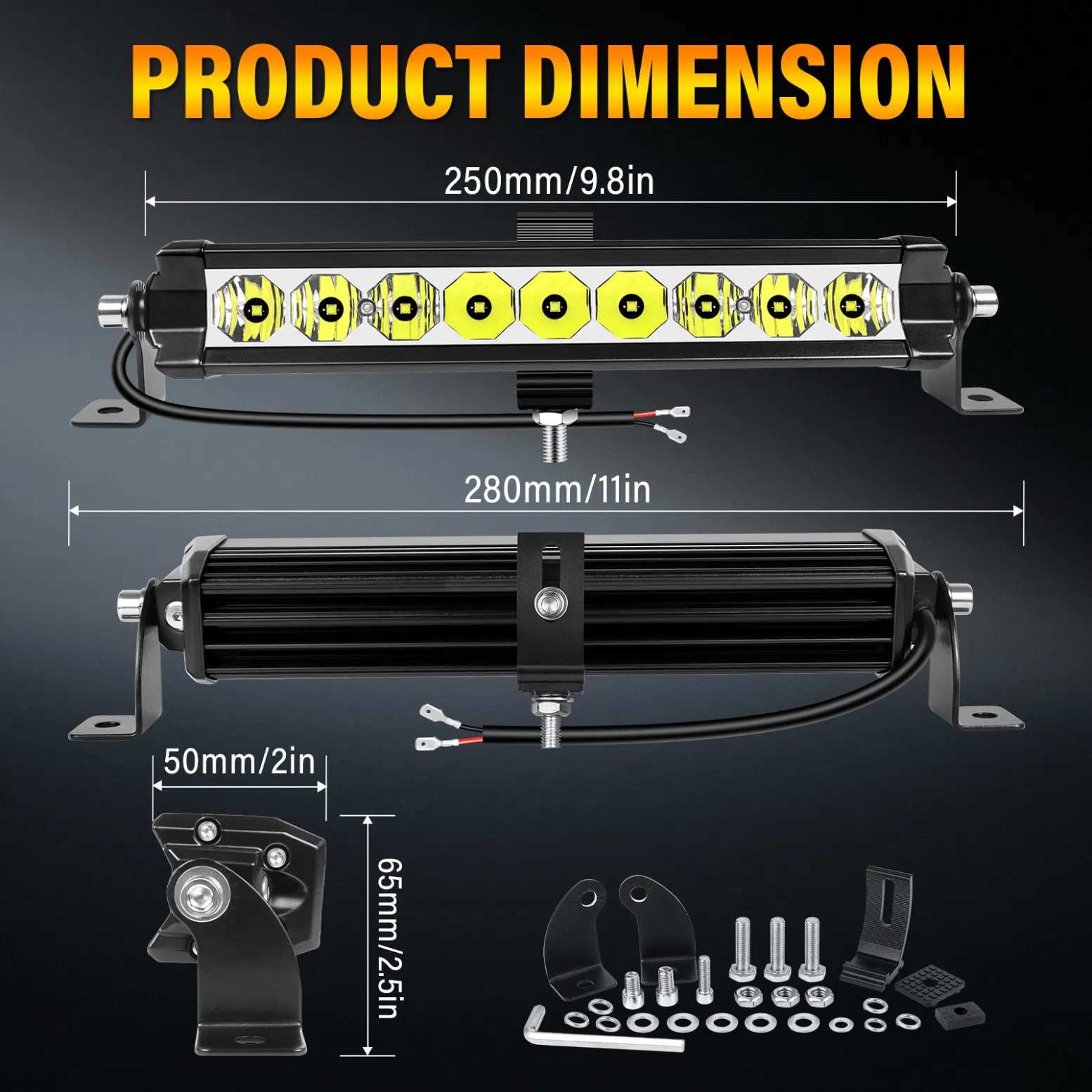 Tapaodu 11" Octagonal Bar Light - CE/RoHS/ISO9001 - Single Row DRL Position Light