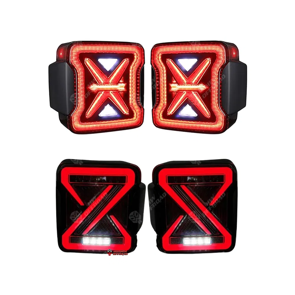 12V European Us Type Smoke Lens LED Tail Light for Jeep Wrangler Jl 2018+ DRL Turn Signal Rear Brake Reverse Lamps