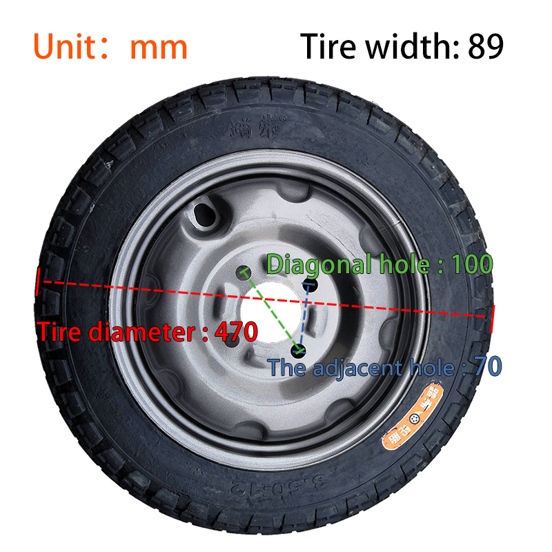 Cheap Wholesale 12 Inch Front Wheel 3.50-12 Solid Tires Anti Slip Wear Suitable for Low Speed Electric Vehicles