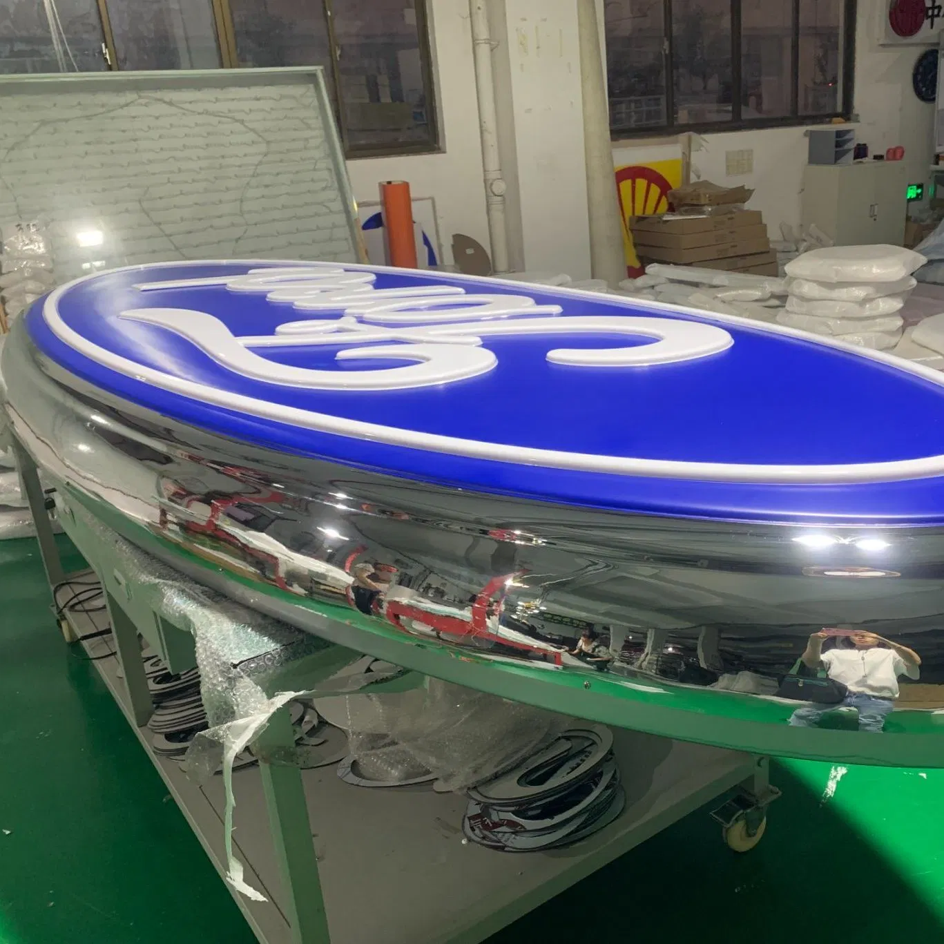 Car Dealership Showroom Automative Outdoor and Indoor Advertising Auto LED Light 3D Chrome Vacuum Formed Screen Printing Emblem Pylon Signage From Bobang