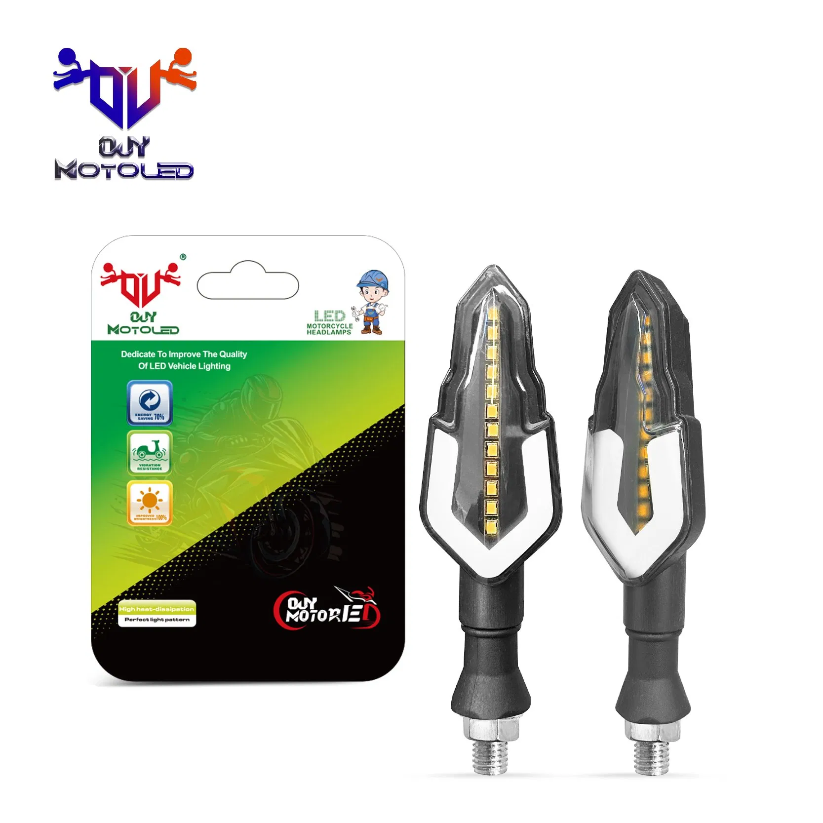 Светодиодный поворотник для мотоцикла, желтый