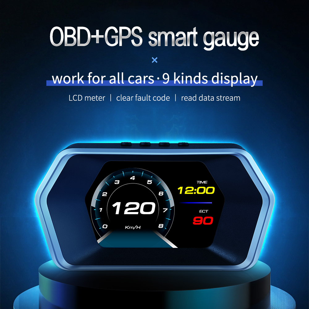 Автомобильный диагностический сканер OBD2 P17 с GPS и HUD-дисплеем