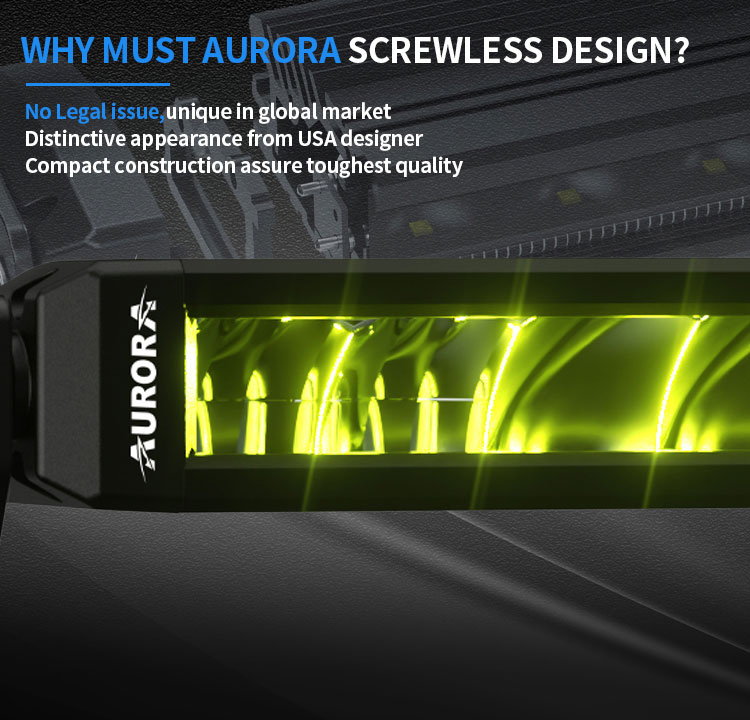 Aurora Car LED Offroad Light Bar White/Yellow Light Bar for Jeep Uvt ATV