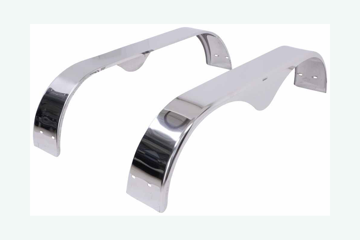 Stainless Steel Tandem Axle Teardrop Trailer Fenders for Boat Trailers - 14" Wheels