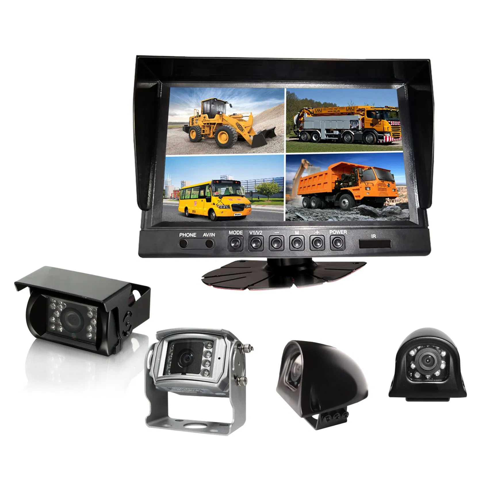 Streaming Media Rearview Monitor Mdvr with Front and Rear View Camera