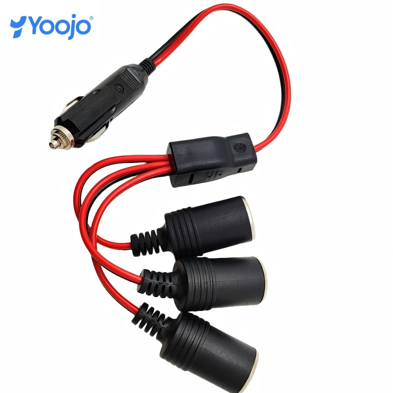Versatile 3-in-1 Car Cigarette Lighter Power Adapter Splitter Extension Cable