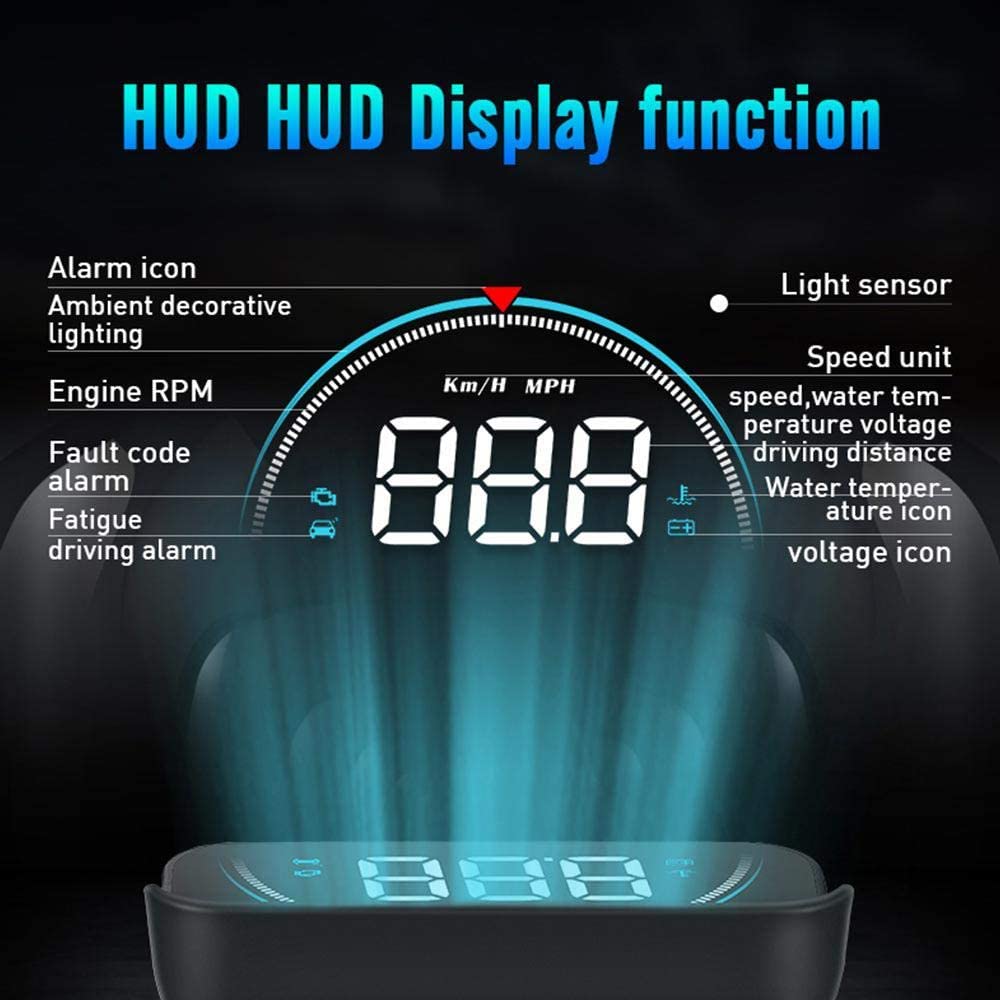Автомобильный HUD-дисплей OBD2 с индикатором скорости и диагностикой