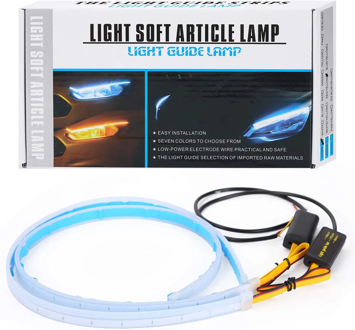 30cm 45cm 60cm Ultra-Thin Car LED Daytime Running Strip Light Soft Tube LED Strips Colorful Water Light Guide Car Light Strips