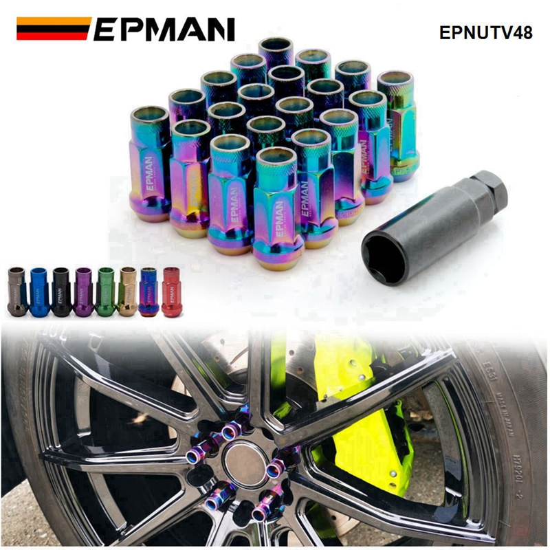 Epman Jdm V48 M12X1.5 / M12X1.25 Extend Rim Wheel Tuner Lug Nut Taper Acorn Eg Epnutv48