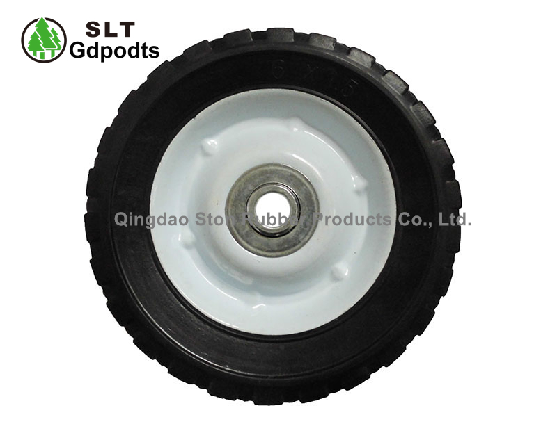 6X1.5 Rubber Wheel with Steel Rim