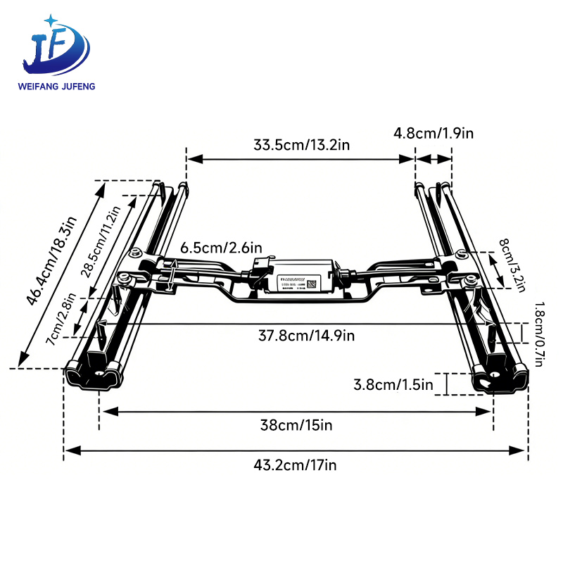 Universal Type Car Seat Double Slide Rail Auto Seat Manual Mechanism Car Seat Slider Extension Auto Seat Slide Rail for Luxury Car/Bus/Truck