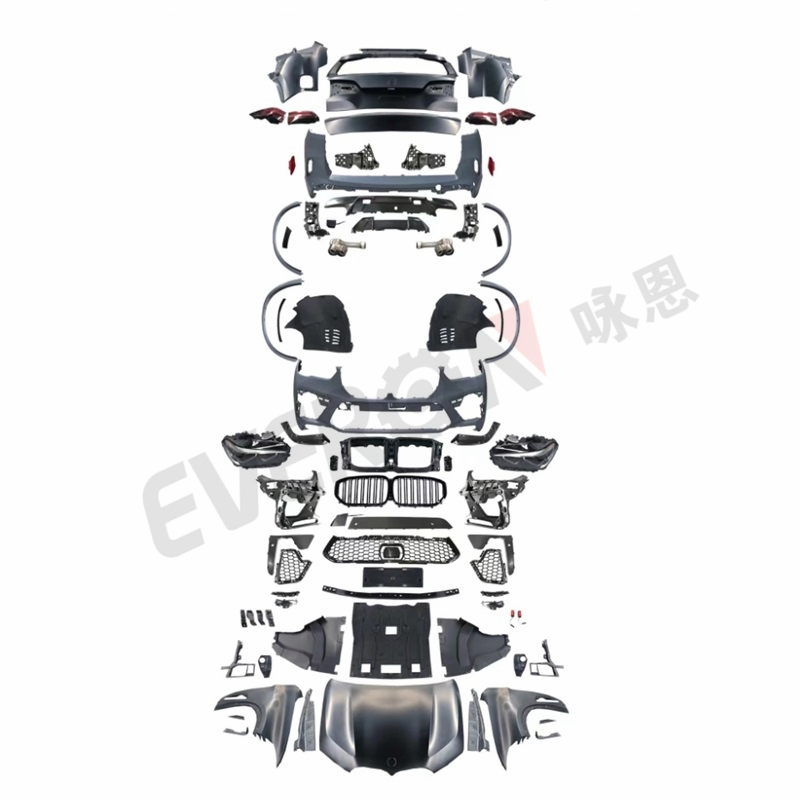 Old to New G05 2022 X5m Style Body Kit with Hood Fenders Trunk Lid Headlights Tail Lights for BMW X5 E70 2009-2013
