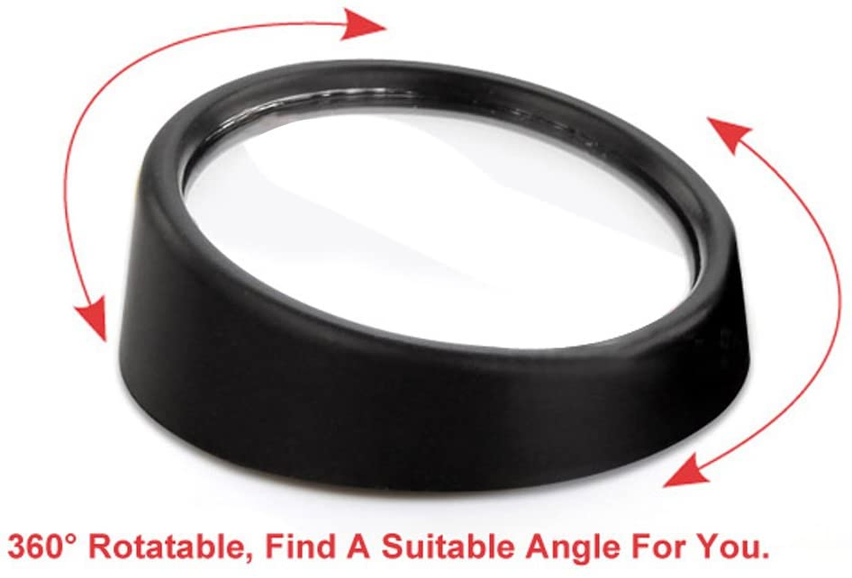 2 Pack Automotive Blind Spot Mirrors, Small Round Convex Adjustable 360° Rotate Wide Angle