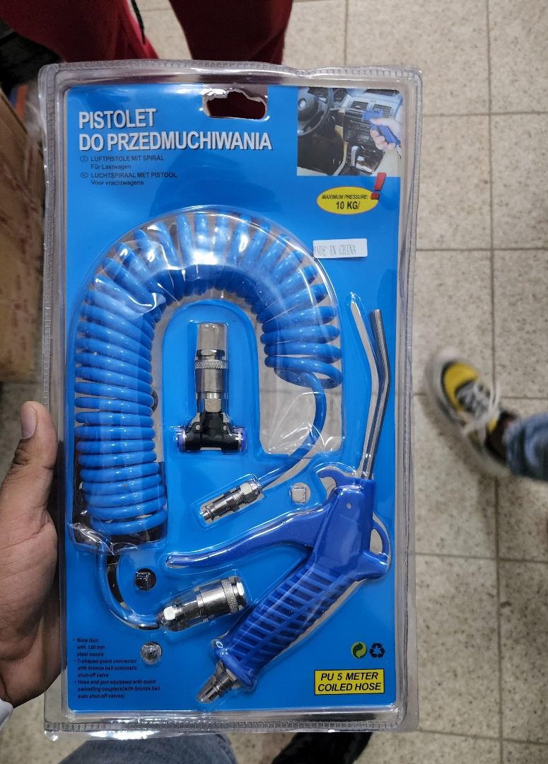 Pneumatic Air Duster Kit Blow Gun & Hose Set for Industrial Dust Removal Portable Cleaning