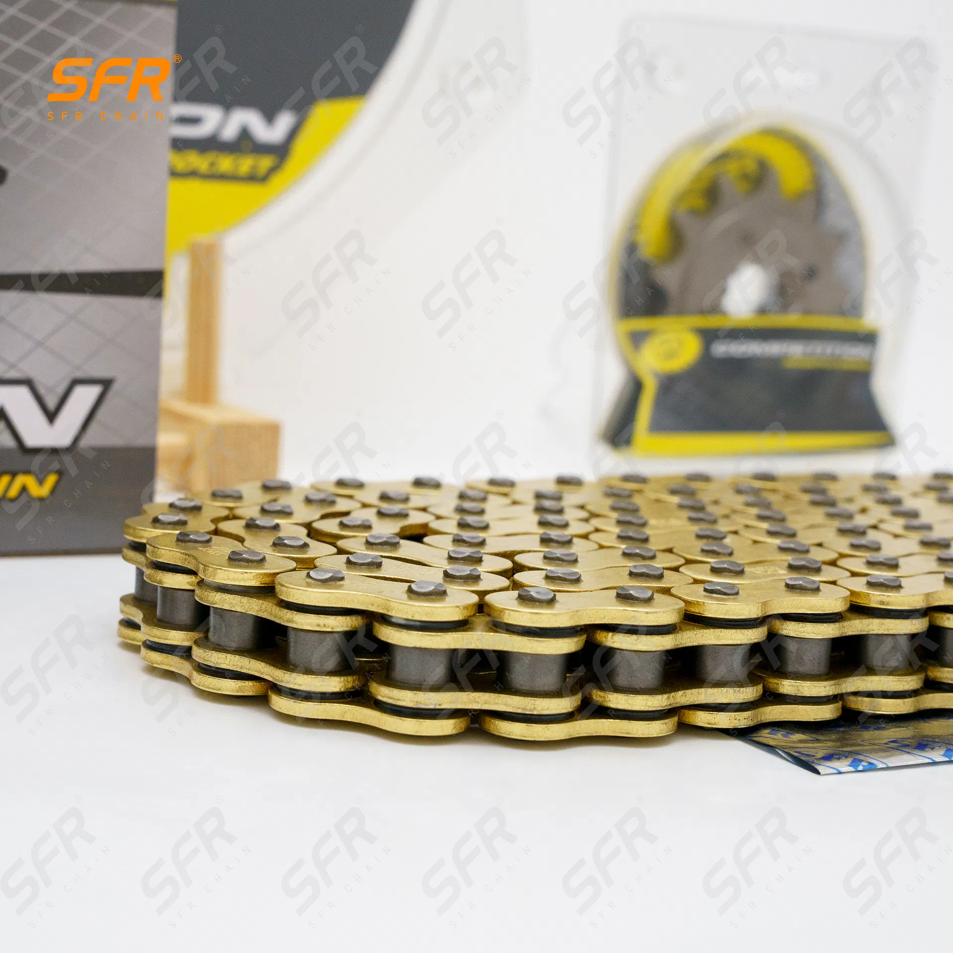 Цепь и звезда мотоциклетная SFR 520HX 120L, сталь 45#