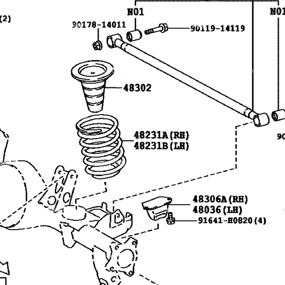 Резиновая опора пружины 48302-60110 для Toyota Land Cruiser Prado