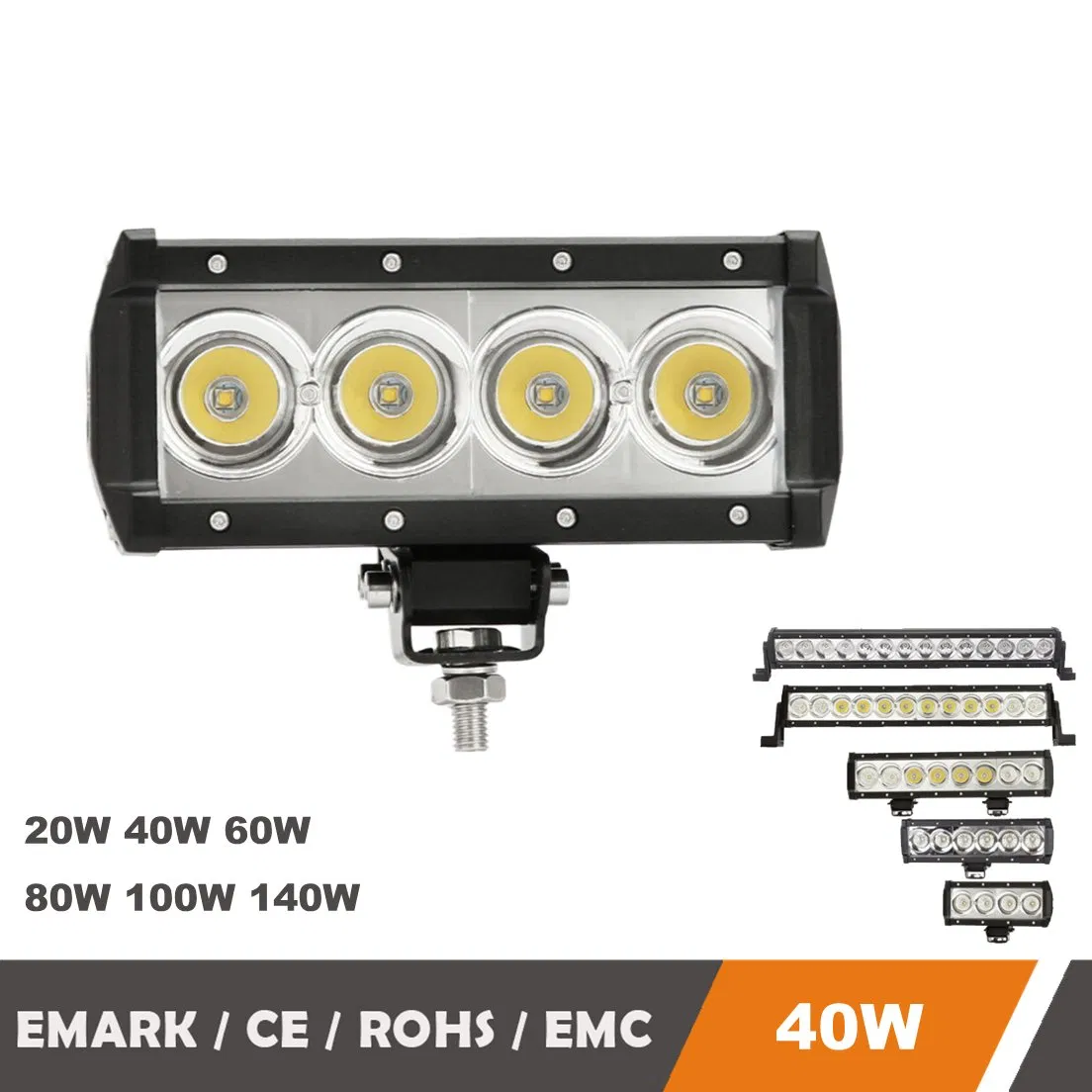 7.3 Inch 40W IP80 Full Length Grille Light Bars with EMI Class 14 for Truck