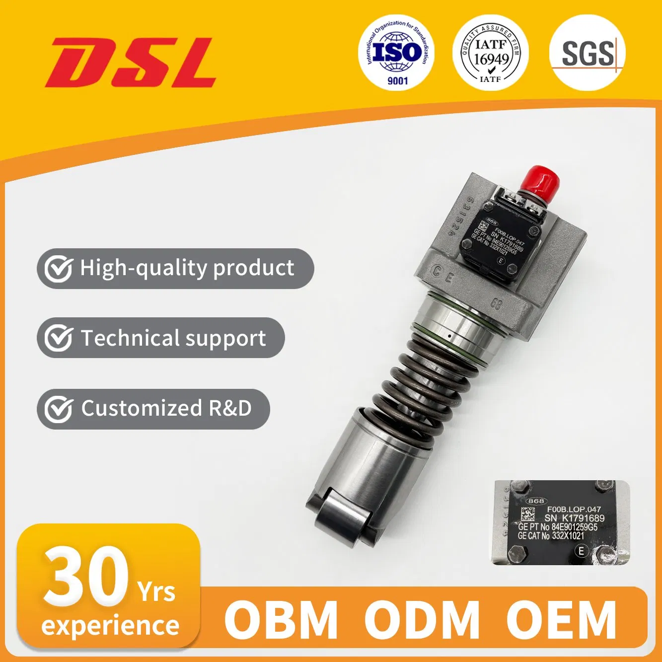 High-Quality F00BL0P047 332X1021 84E901259G5 Diesel Unit Pump