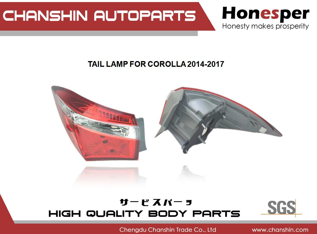 Wholesale Car Spare Parts Auto-Parts Car Accessories Back Light Tail Lamp Taillamp Taillight for Toyota Corolla 2014-2017 81581-02540 81591-02540