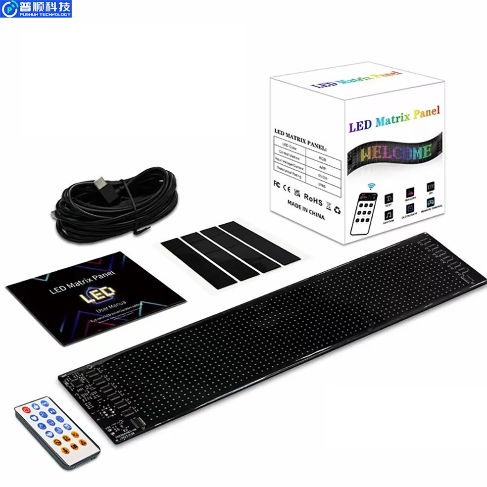 Pushunled Truck Eyes LED Display Animated Scrolling Devil's Eye LED Panel Programmable