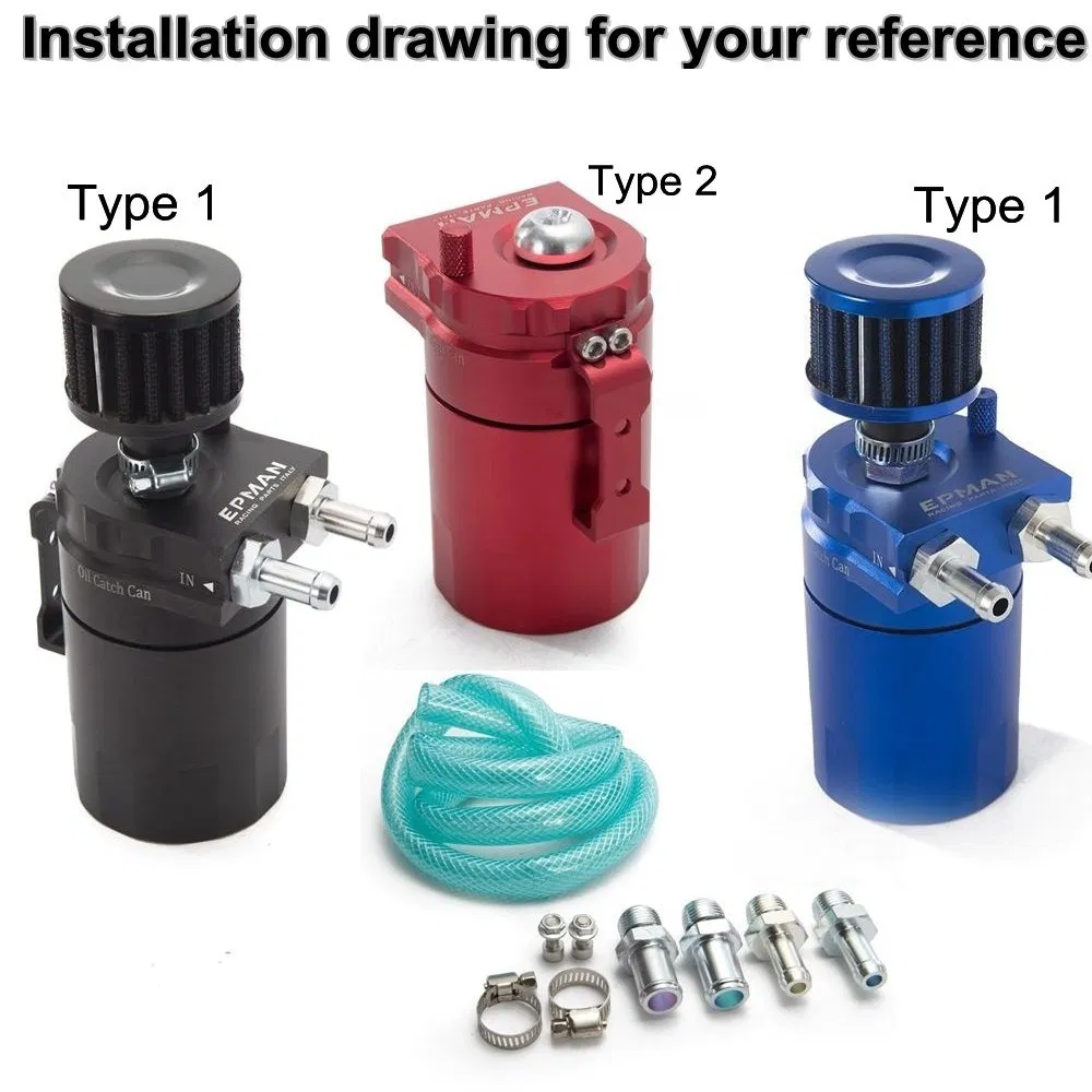 Epman Universal Aluminum Oil Catch Tank Can Reservoir Tank + Breather Filter Oil Tank Ep-Jyh08