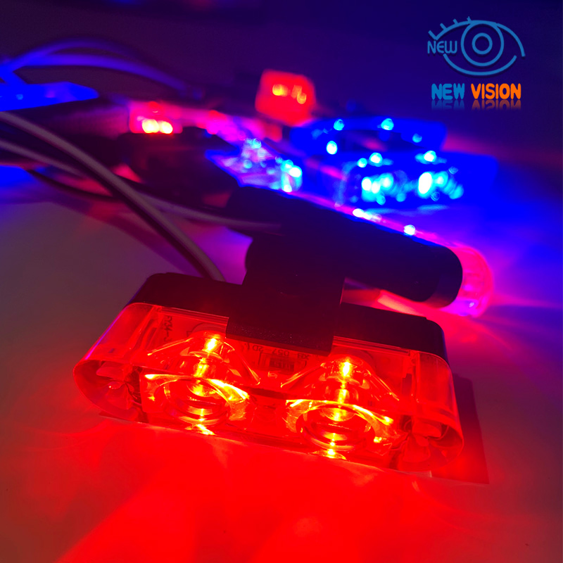 16 LED Wireless Remote Control Auto Red Blue Car Front Bumper Grille Flash Warning Signal Light Strobe Emergency LED Blue Lights