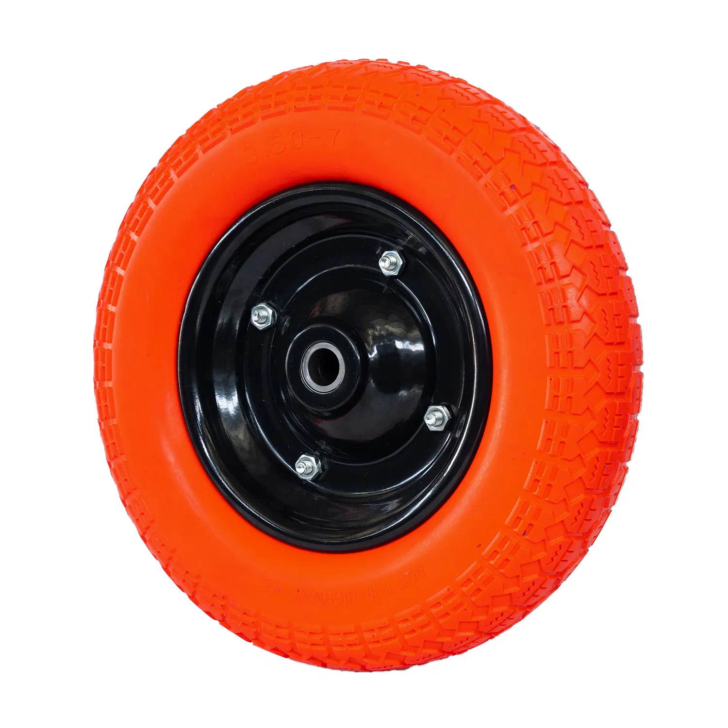 PU Rubber Wheel for Wagon Cart 8 Inch 2.50-4 Polyurethane Solid PU Foam Flat Free Tire Tyre Wheel for Hand Cart Trolley Wheel Barrow