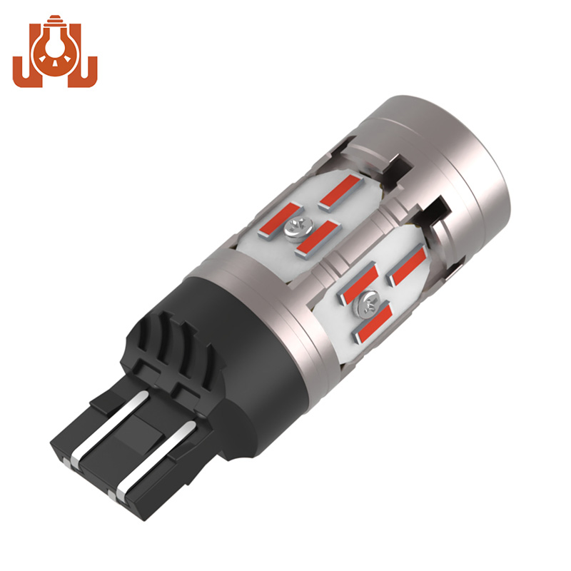 Красная светодиодная лампа 7443 для стоп-сигнала и габаритов