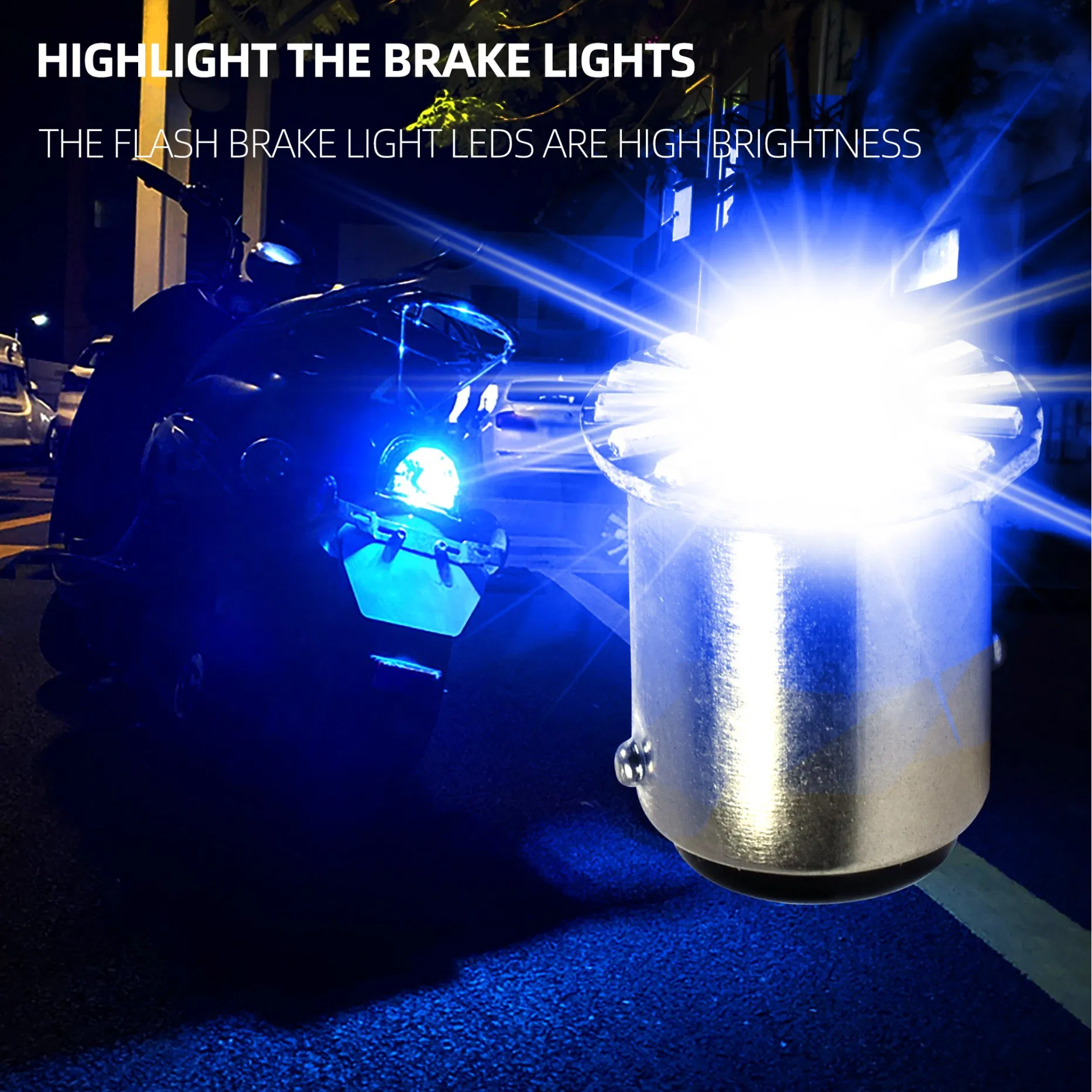 Светодиодный стоп-сигнал 1157 4014 18 Flashing для мотоцикла