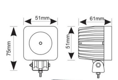 Квадратная LED лампа 10W 12V для внедорожников