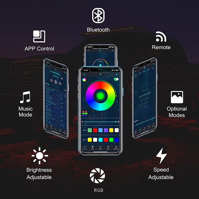 Светодиодная лента BKR для авто, USB, атмосферная подсветка