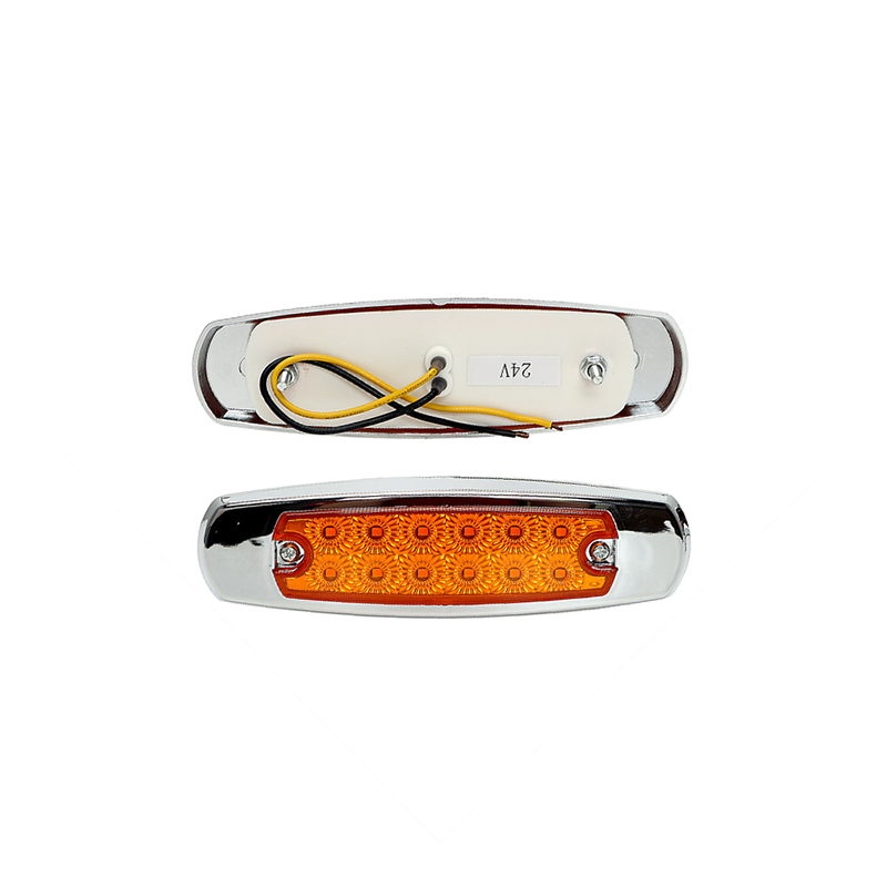 Боковой габаритный фонарь 12LED, нержавеющая сталь, 12-24В