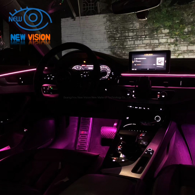 Car Accessories Ambient LED Light Car Interior RGB Remote Application Acrylic Control Fiber Auto Foot Center Console Door Decorative Lights