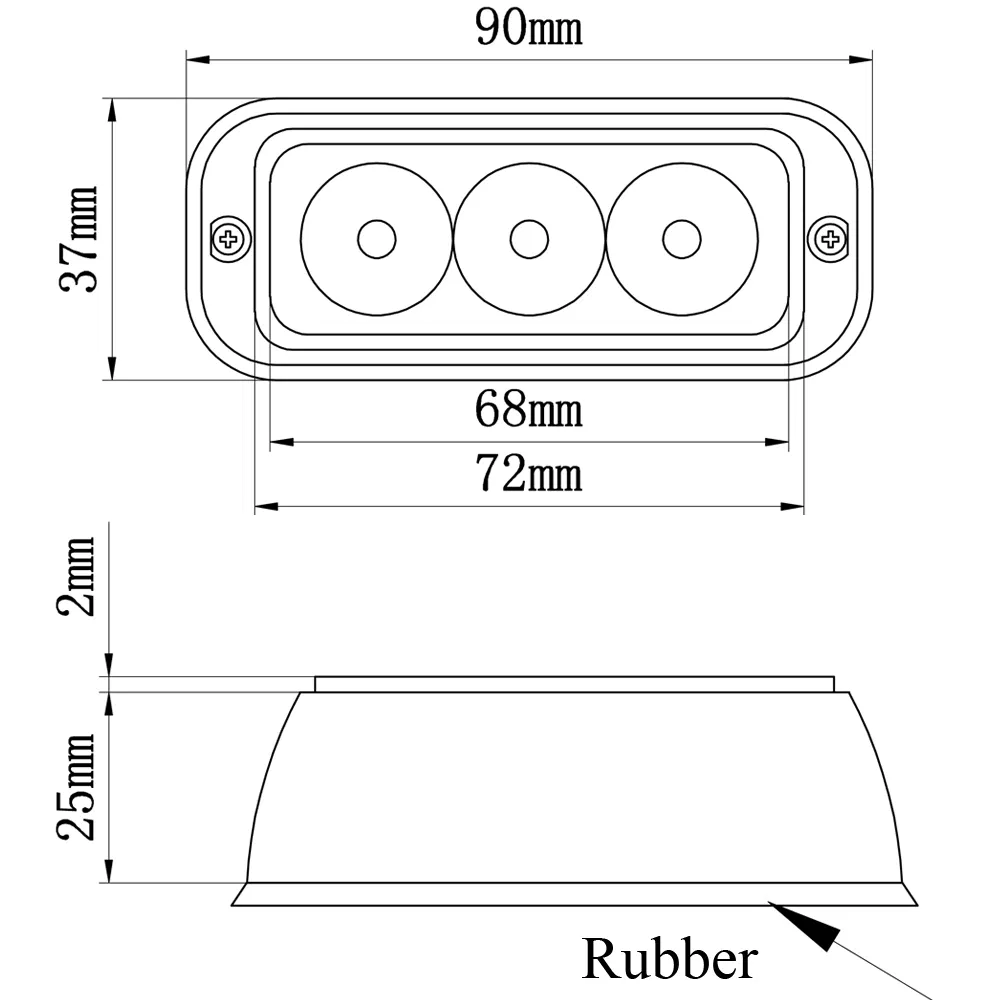 Красный светодиодный фонарь TBF-3691LC на кронштейне