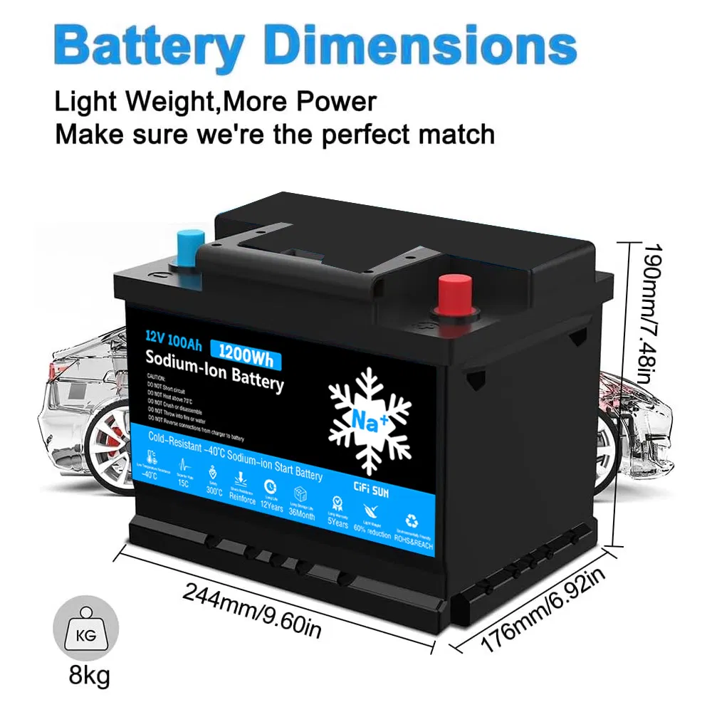 Натрий-ионный аккумулятор 12V/24V 60-100Ah для авто и техники